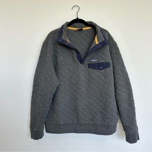 Patagonia: Quilt Snap-T Pullover Sweater Jacket Organic Cotton Gray (men’s M)
